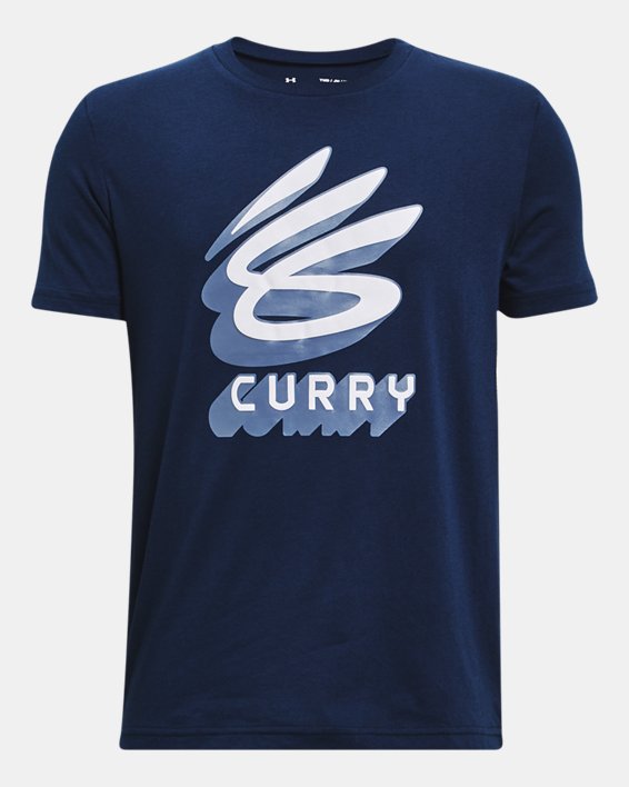Boys' Curry Logo T-Shirt, Blue, pdpMainDesktop image number 0